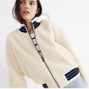- Madewell Sherpa Varsity Bomber Jacket